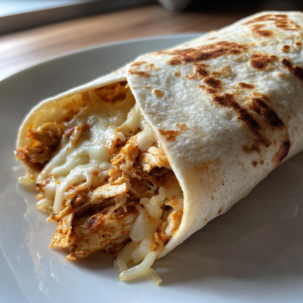 Ooey Gooey Cheesy Garlic Chicken Wraps