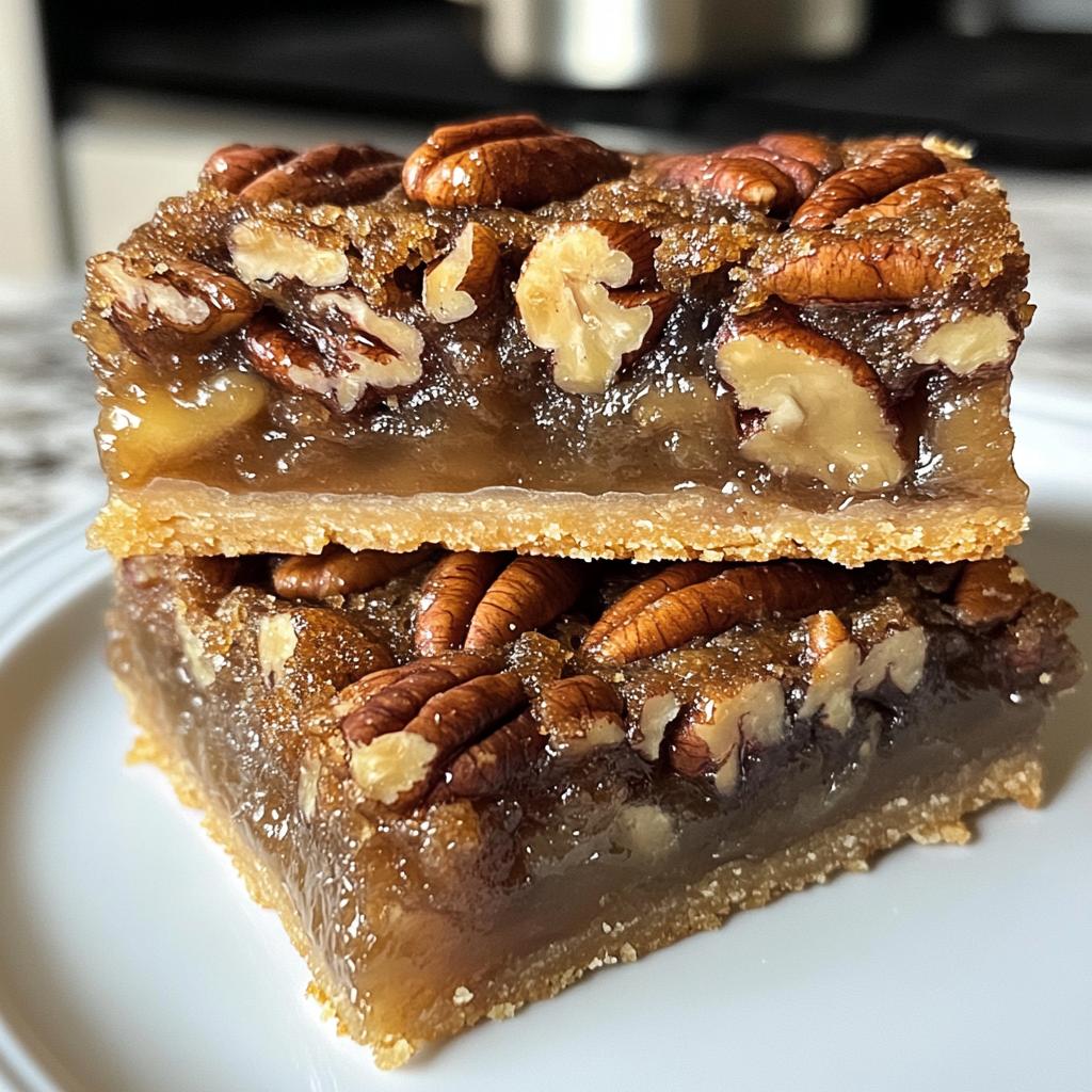 Pecan Pie Bars with brown sugar crust