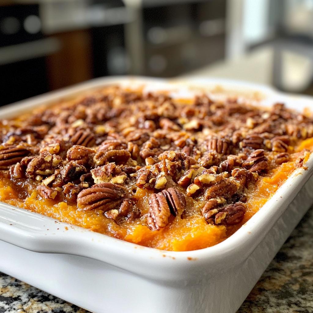 Pecan-topped sweet potato casserole
