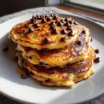 Pumpkin chocolate chip pancakes