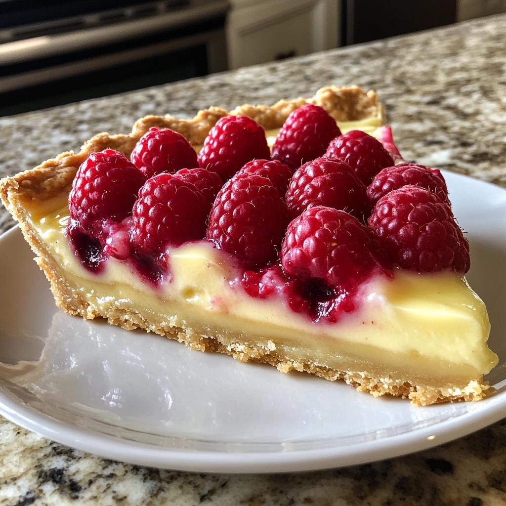 Raspberry White Chocolate Tart with flaky crust