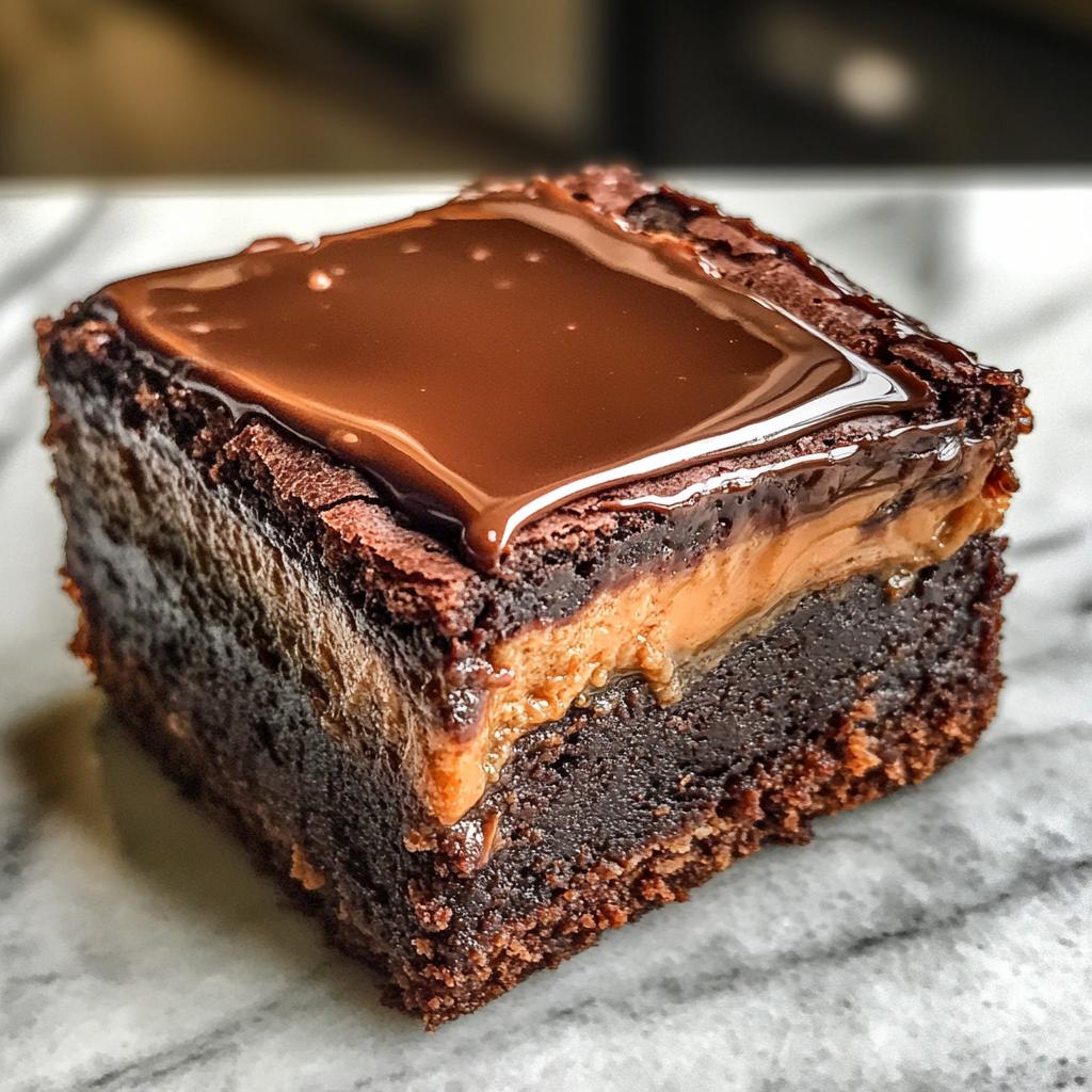 Salted Caramel Brownies with chocolate ganache
