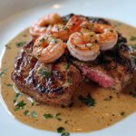Steak in Creamy Cajun Prawn Sauce