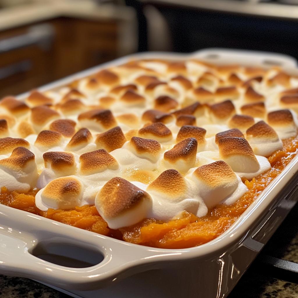 Sweet potato casserole with marshmallows