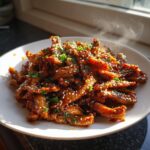 Tender steak bites in creamy garlic mushroom sauce