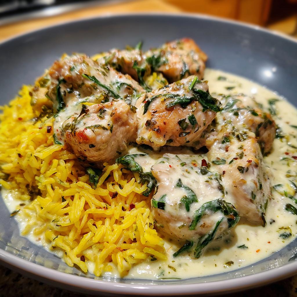 Thai-inspired coconut basil chicken with spiced rice