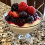 Vanilla Bean Panna Cotta with berry compote