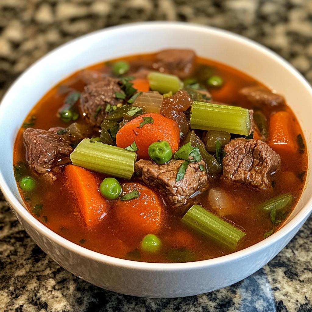 Hearty Beef Vegetable Soup in 1 Pot