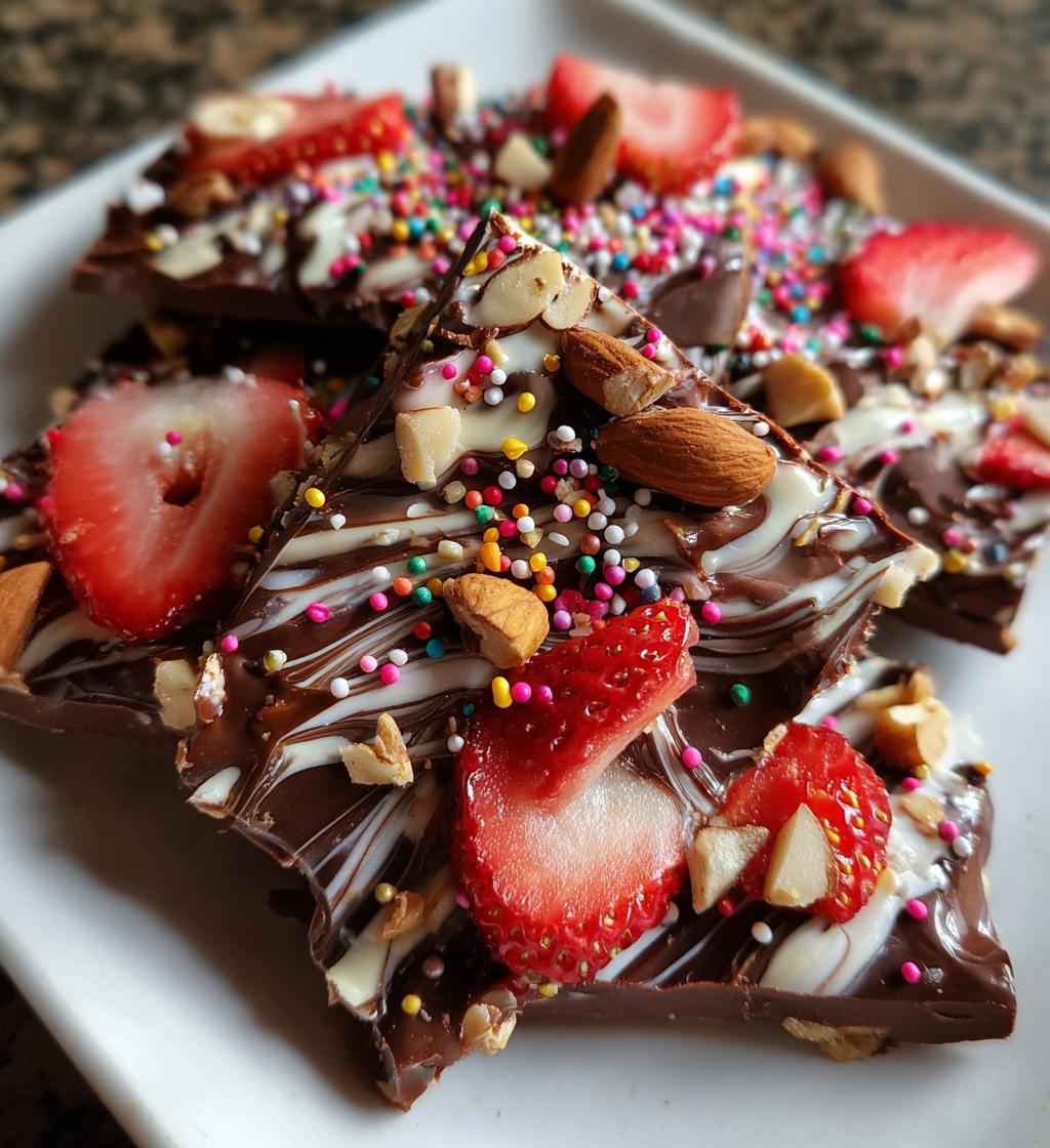 Valentines chocolate bark