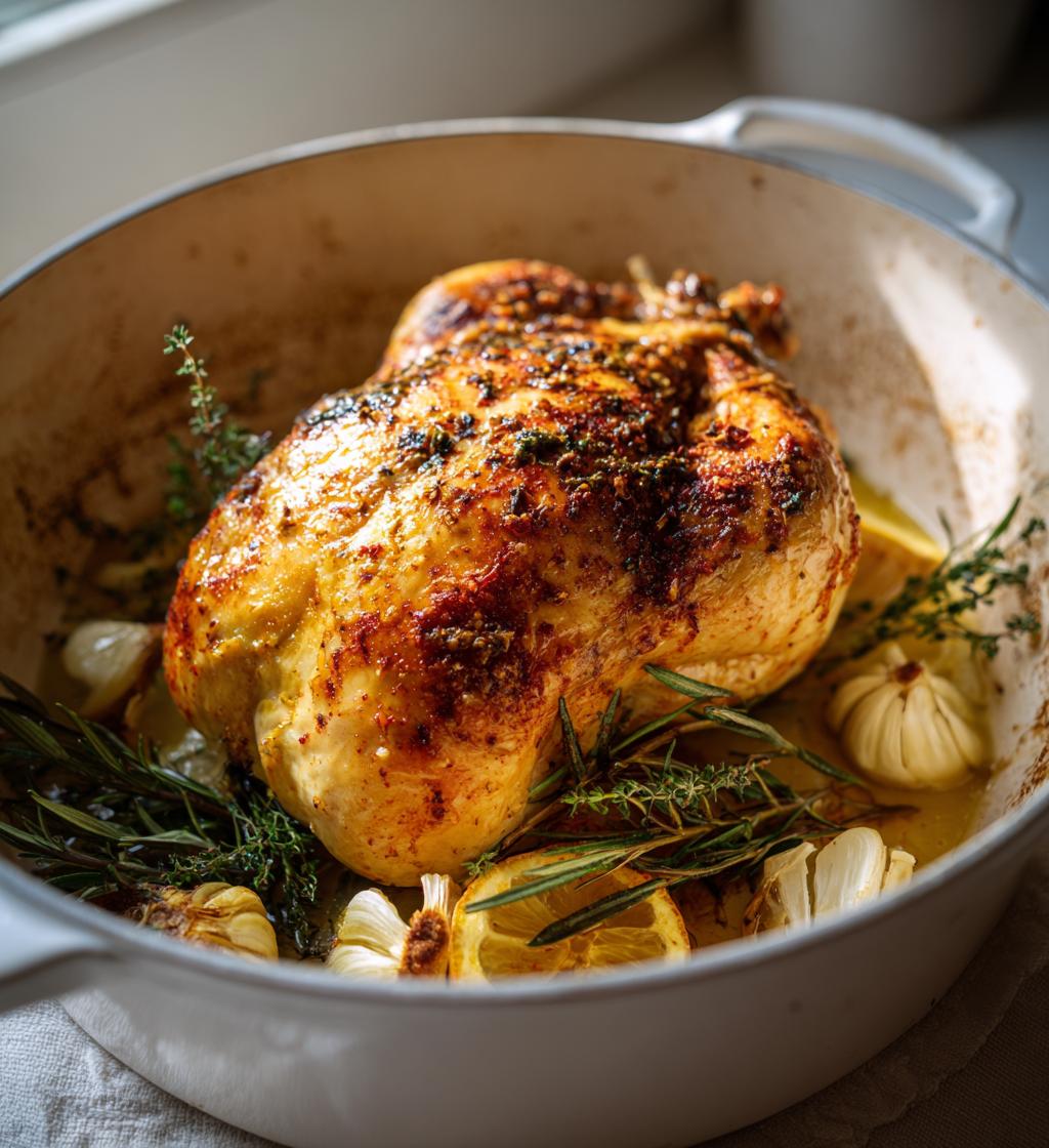 Juicy 4-Pound Dutch Oven Roast Chicken Perfection