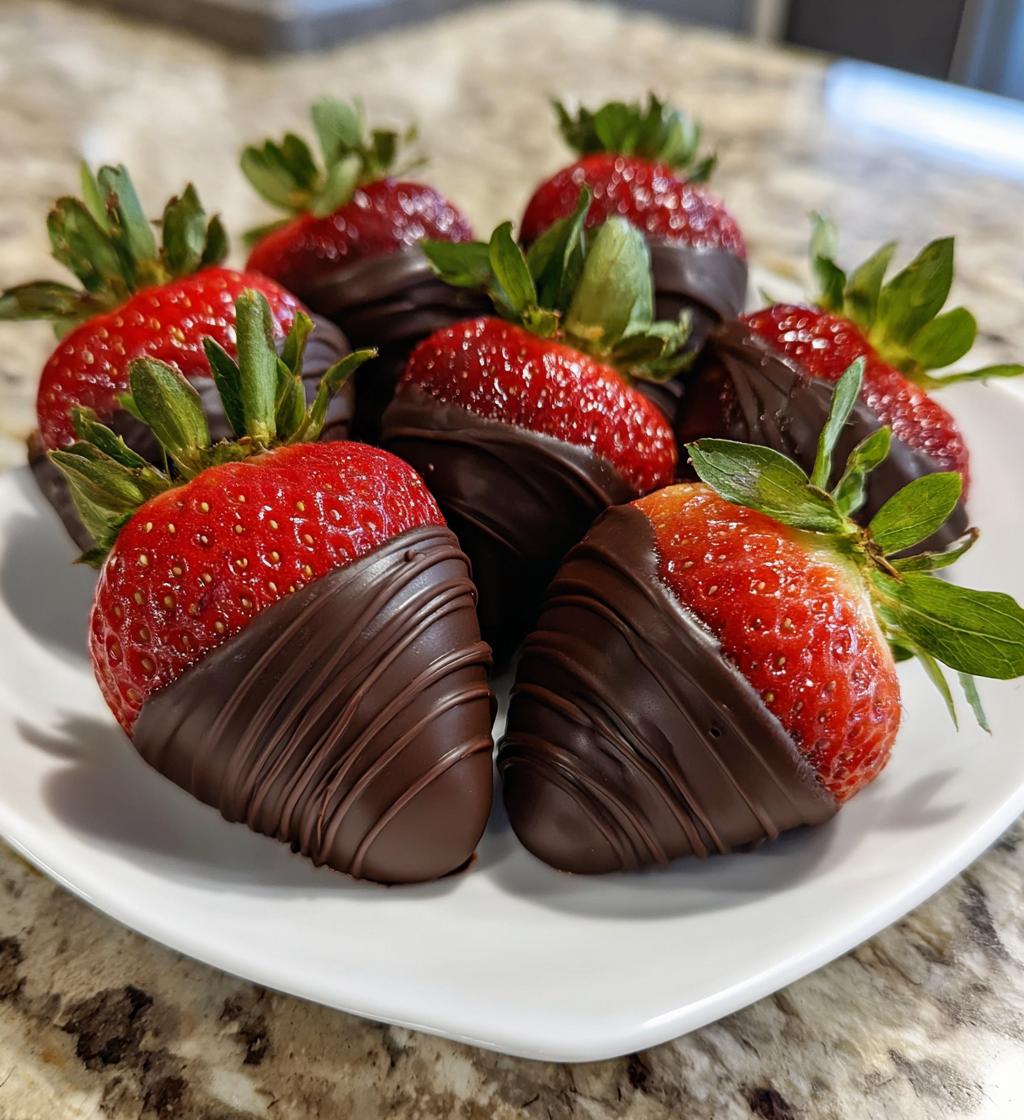 dark chocolate covered strawberries