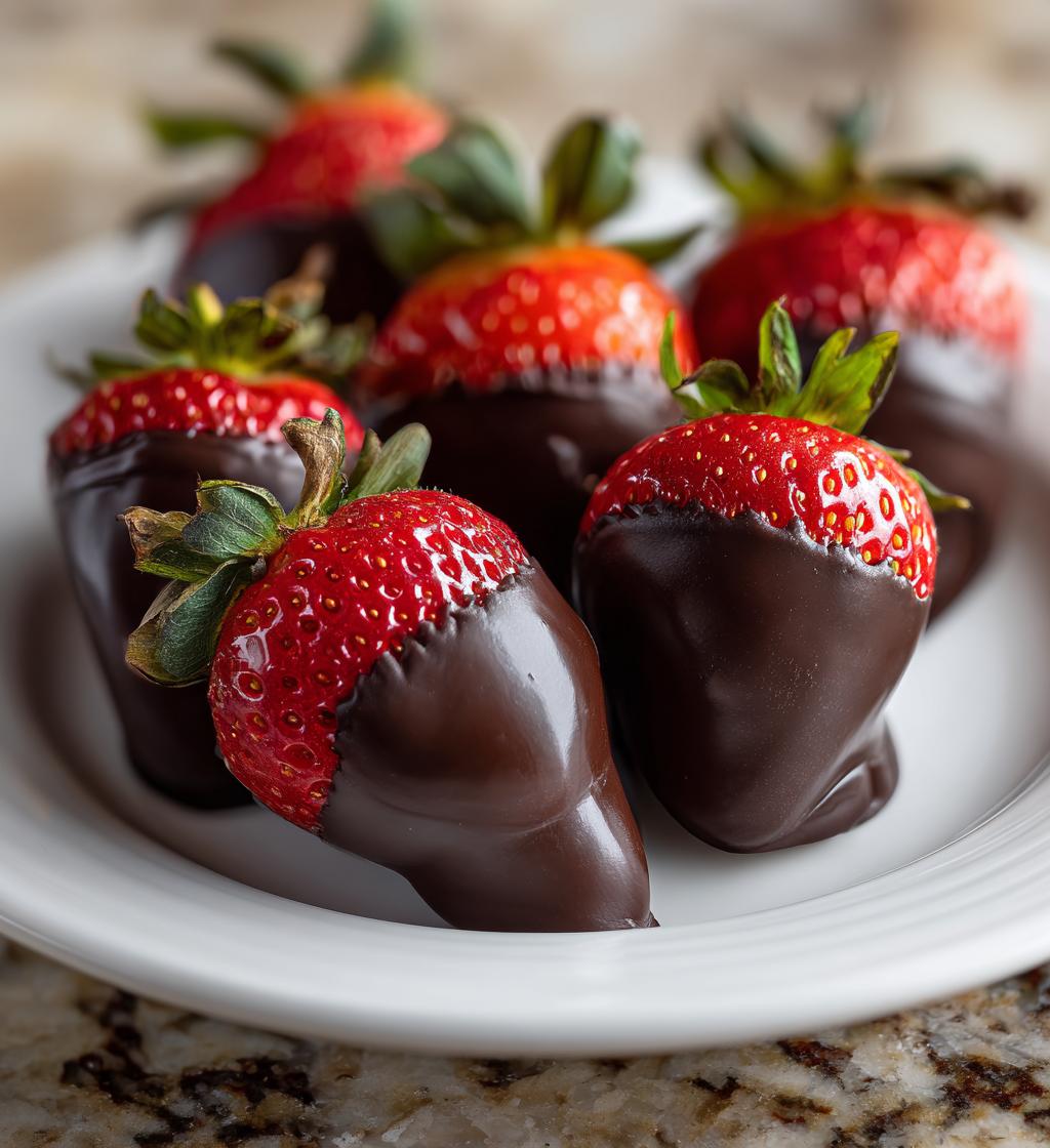 dark chocolate covered strawberries