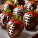 football chocolate covered strawberries