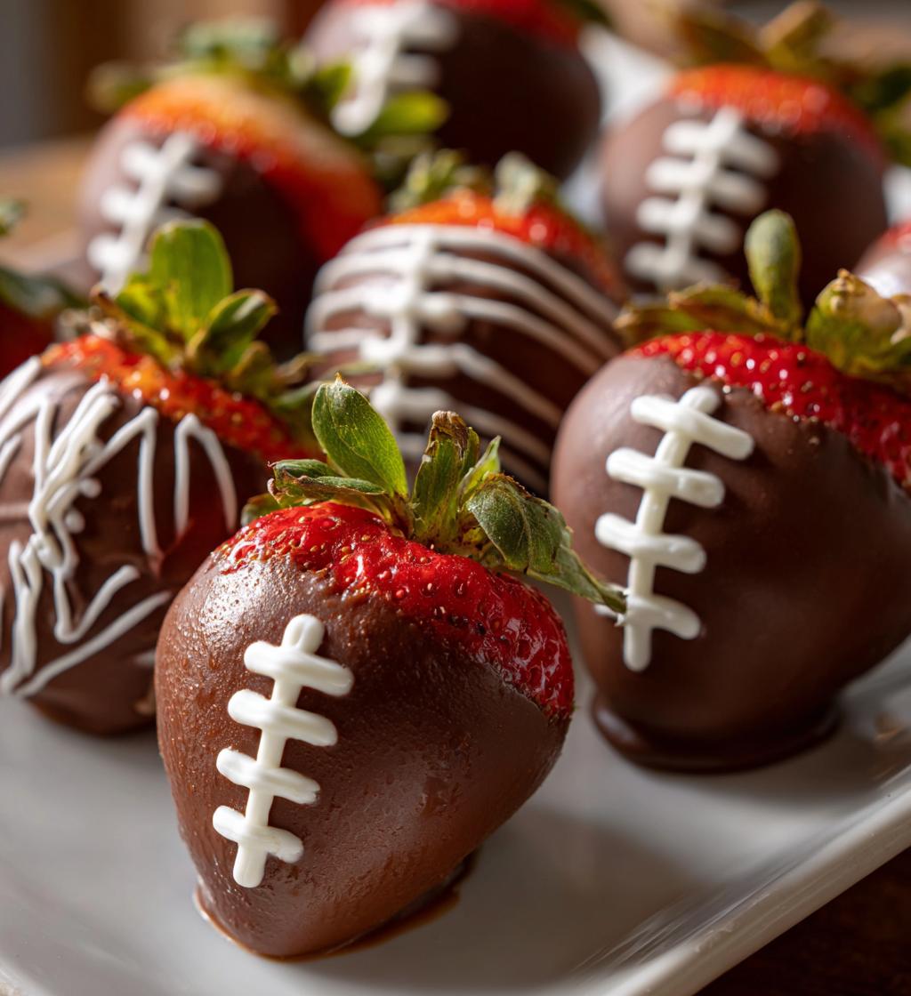 football chocolate covered strawberries
