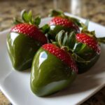 green chocolate covered strawberries