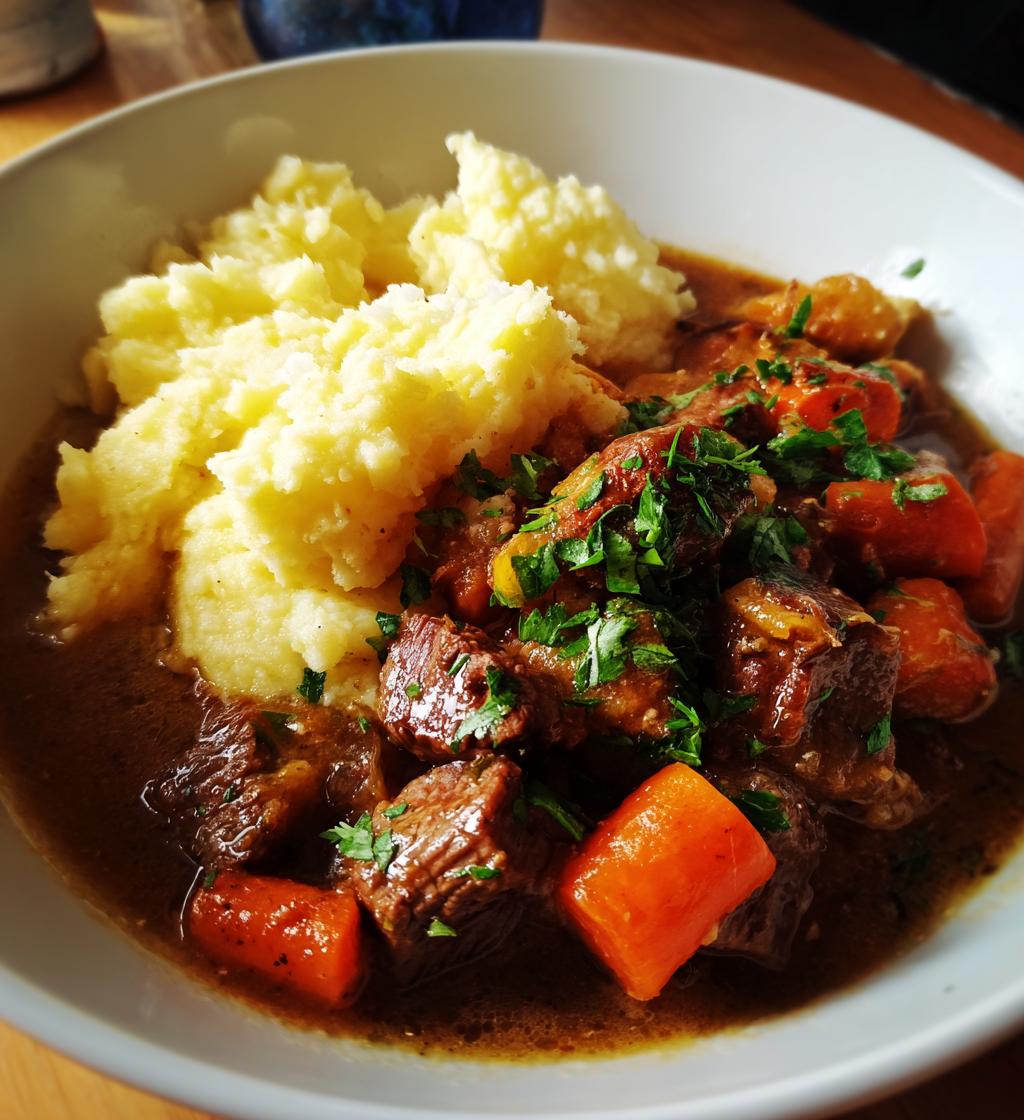 irish stew with mashed potatoes