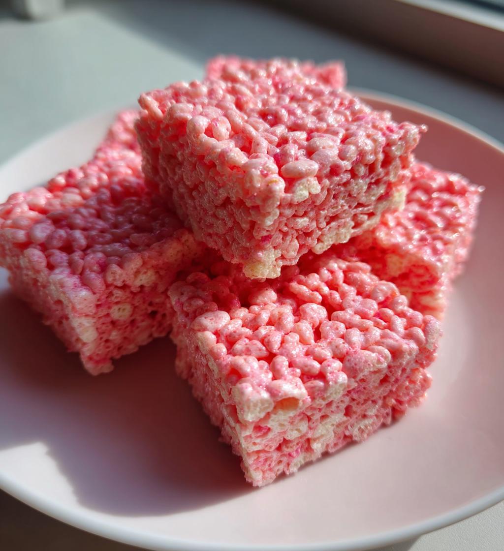 pink rice crispy treats
