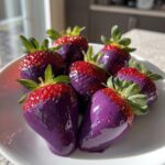purple chocolate covered strawberries