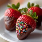 red chocolate covered strawberries