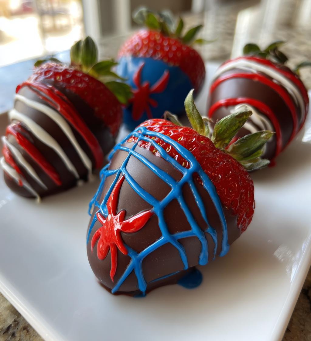 spiderman chocolate covered strawberries