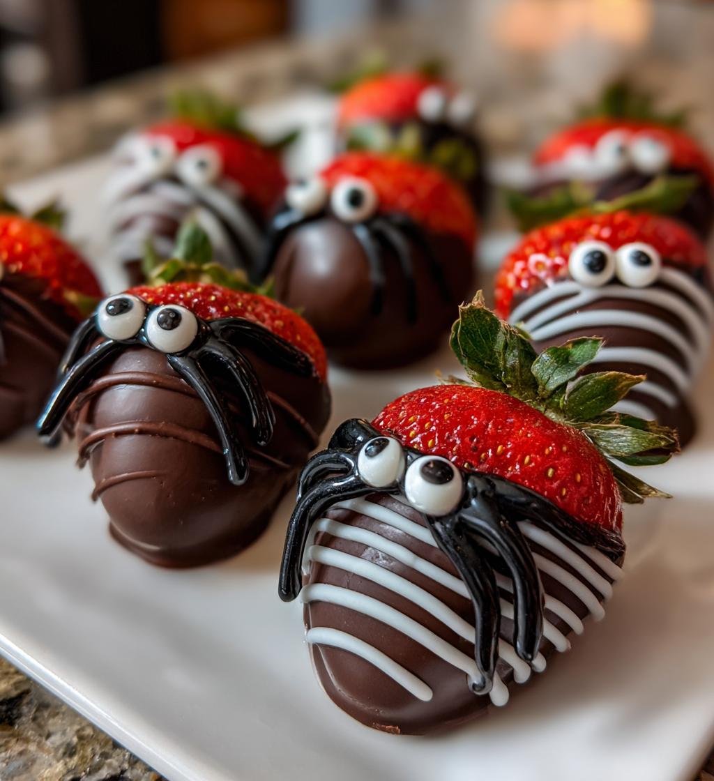 spooky chocolate covered strawberries