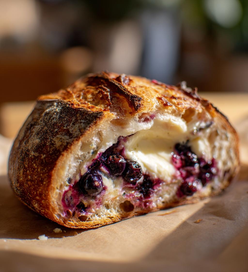 blueberry cream cheese sourdough bread