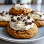 pumpkin cookies chocolate chip with cream cheese icing