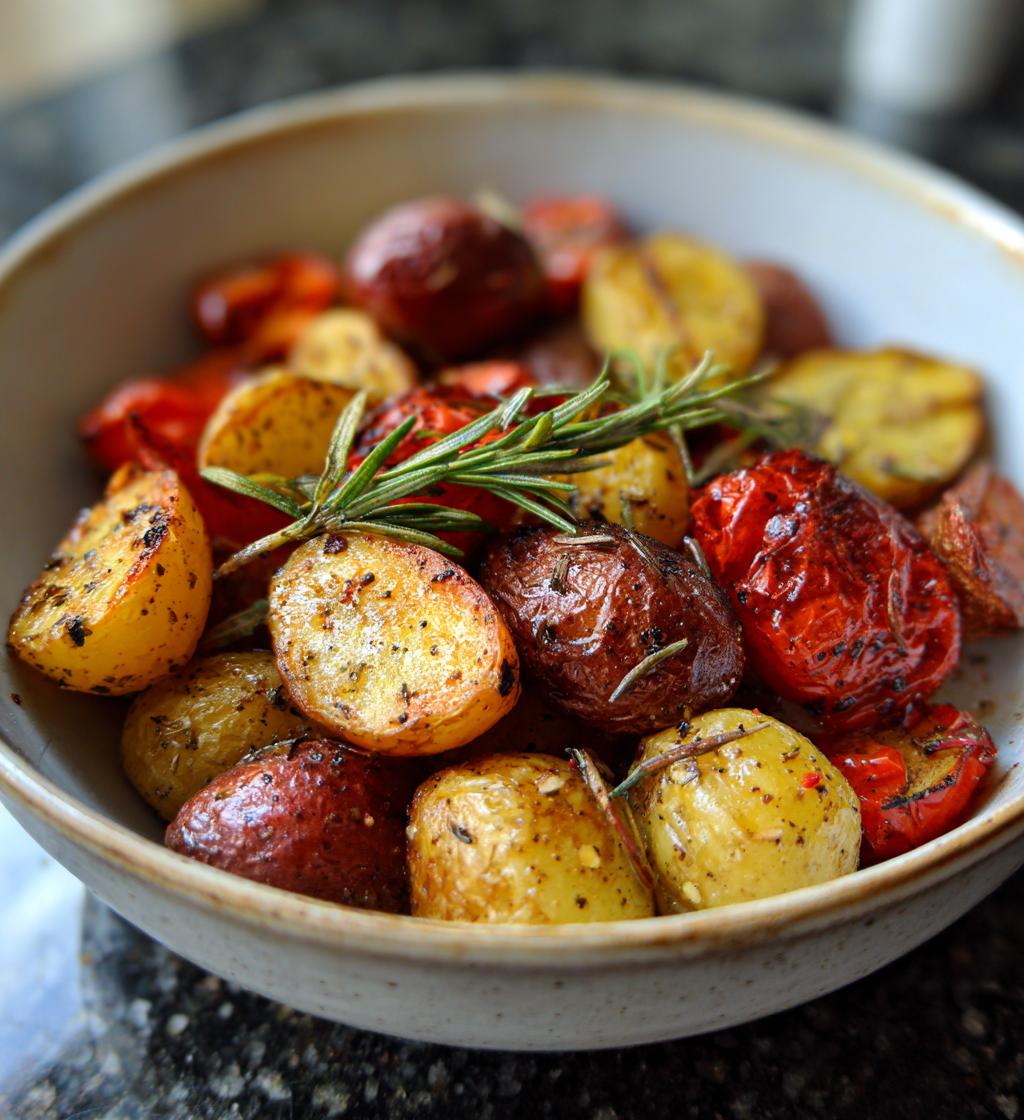 roasted red and yellow potatoes