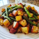 roasted red potatoes and asparagus
