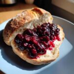 sourdough bread with blueberry jam