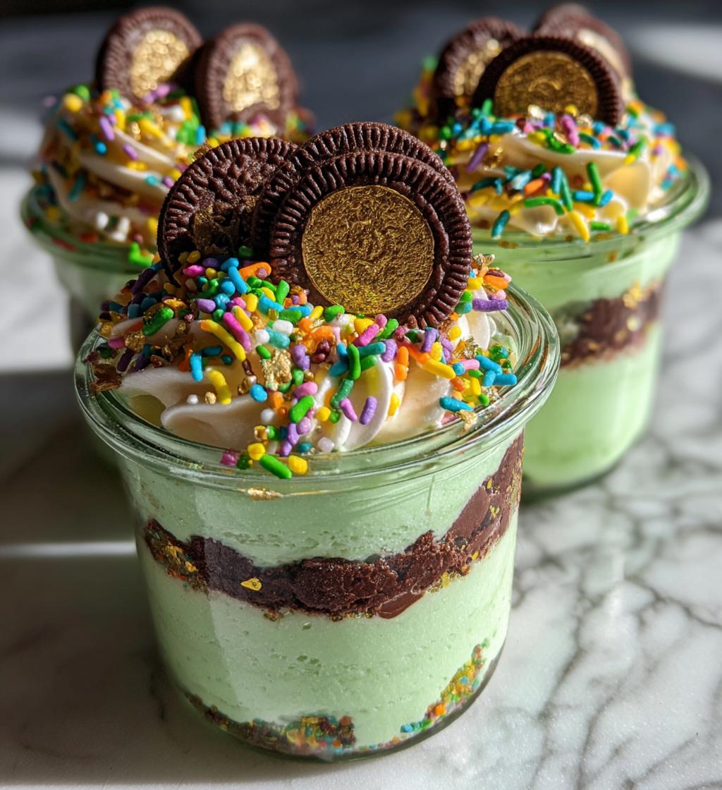 st patricks day pudding cups