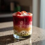 strawberry matcha latte boba