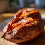 baked sweet potatoes in the oven at 350