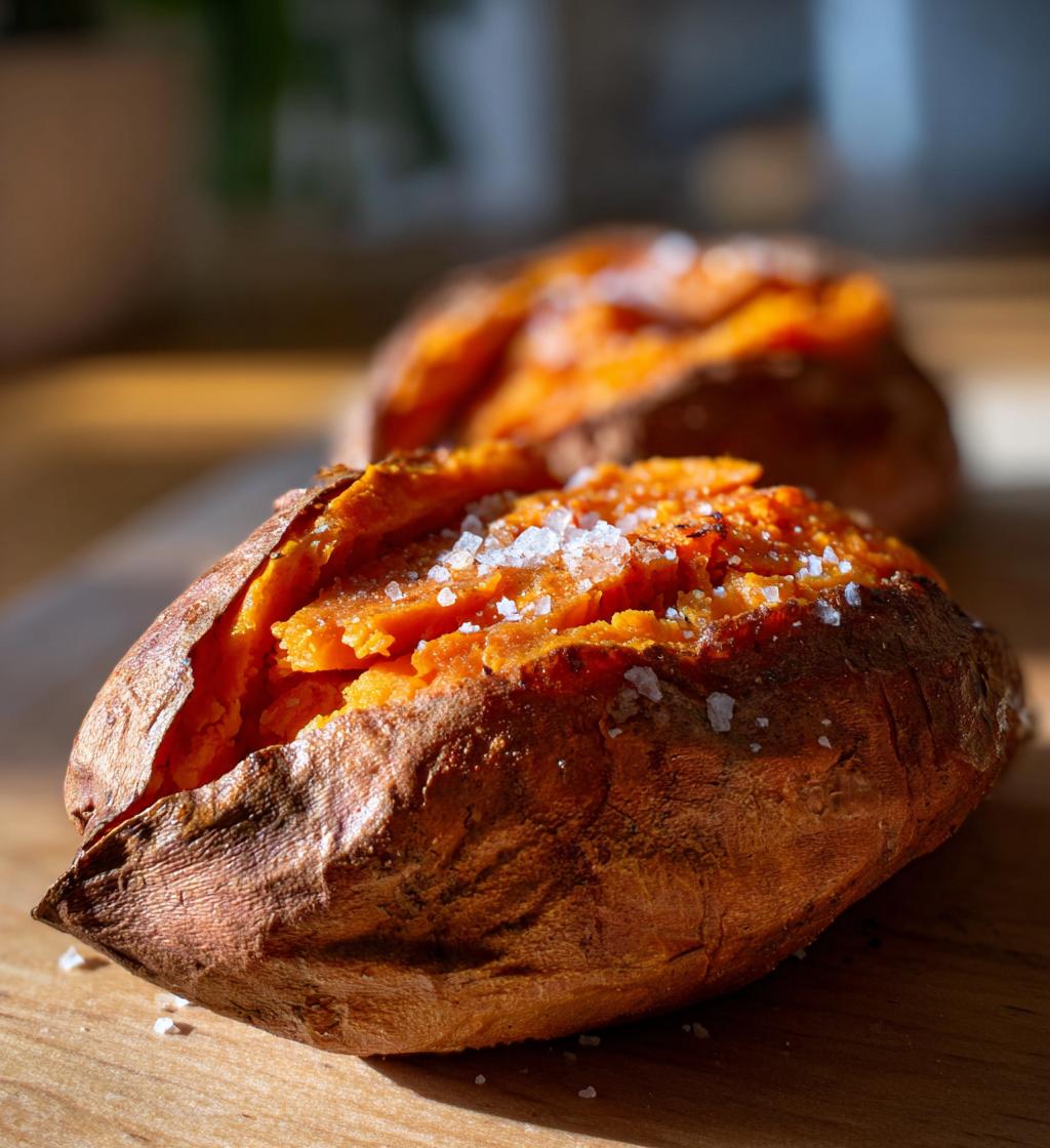 baked sweet potatoes in the oven at 350