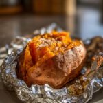 baked sweet potatoes in the oven in foil