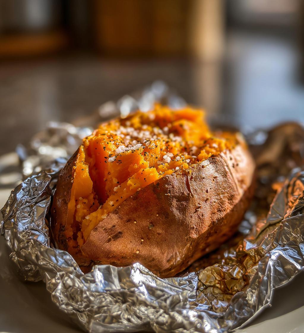 baked sweet potatoes in the oven in foil
