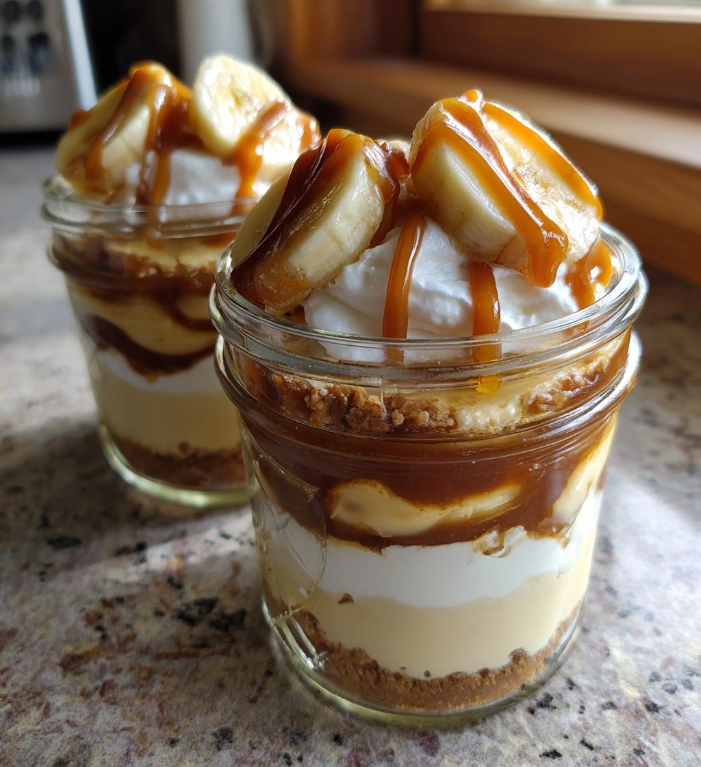 Banana Caramel Swirl Cheesecake Jars: 5 Indulgent Layers