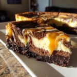 brownie caramel cheesecake swirl