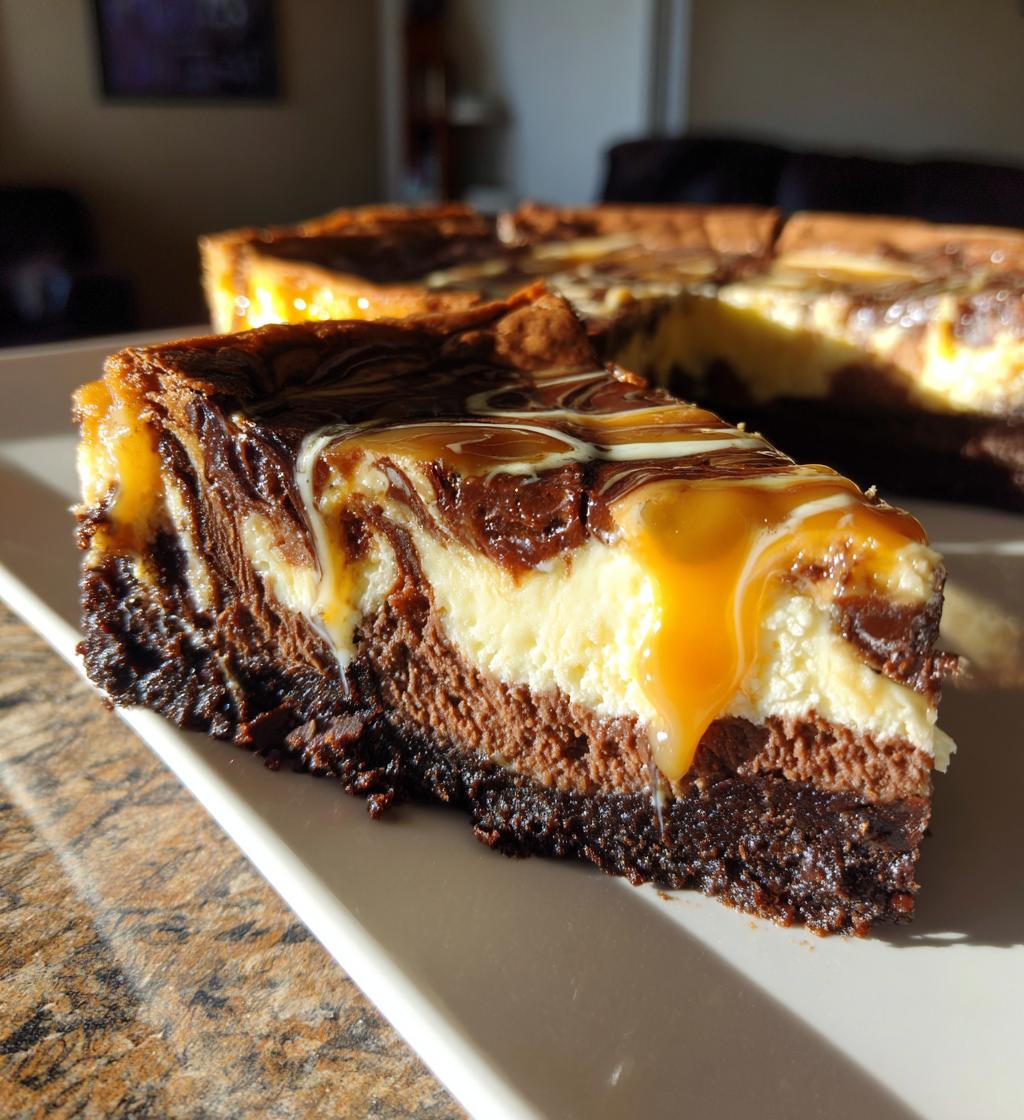brownie caramel cheesecake swirl