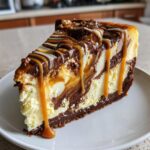 chocolate and caramel swirl cheesecake
