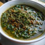 greek lentil spinach soup with lemon