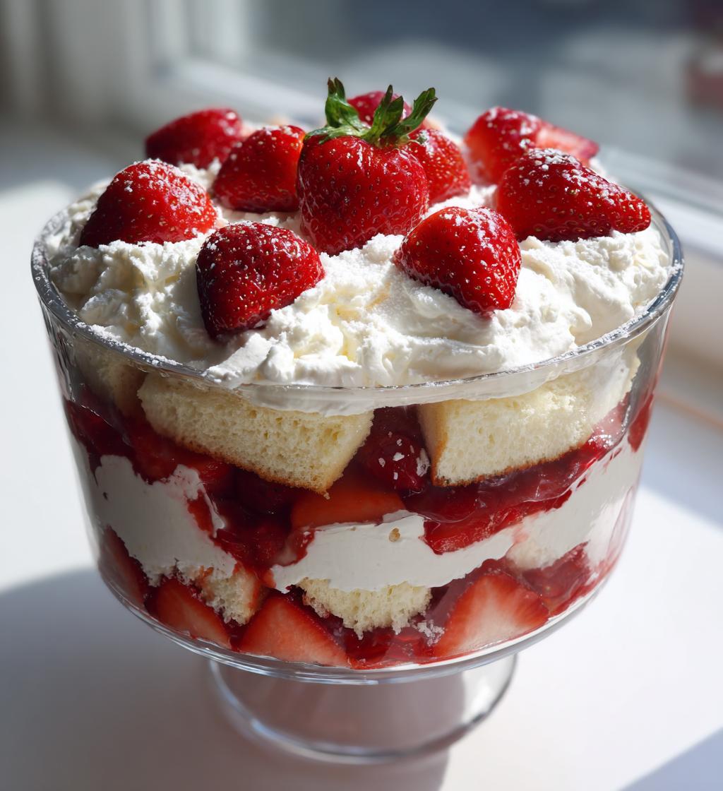 strawberry desserts trifle angel food cake