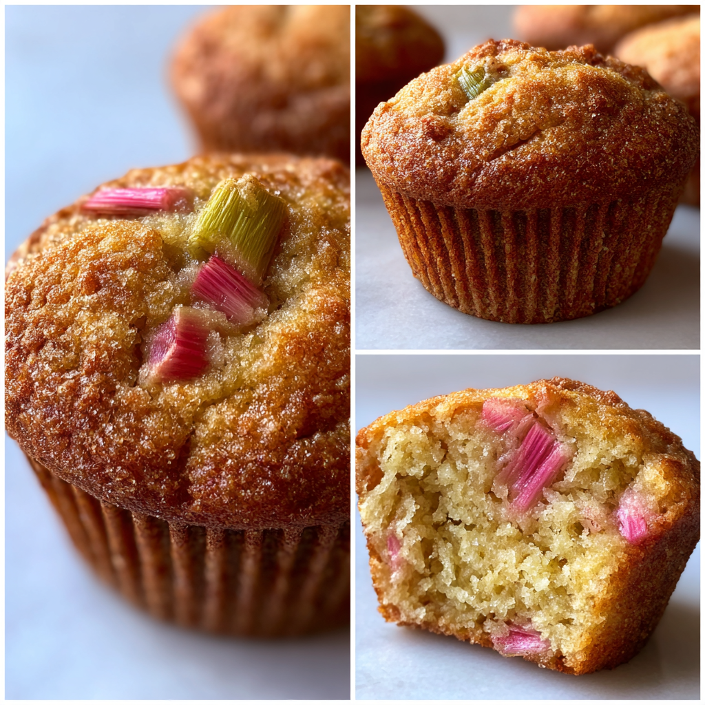 Fluffy Rhubarb Muffins with a Golden Sugar Crust: 12 Irresistible Bites