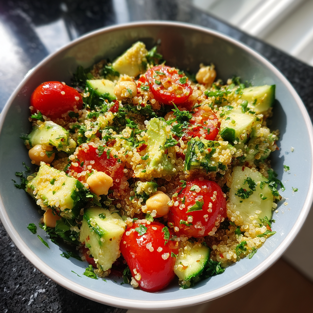 Healthy food lunch: 15-Minute Irresistible Quinoa Salad Recipe