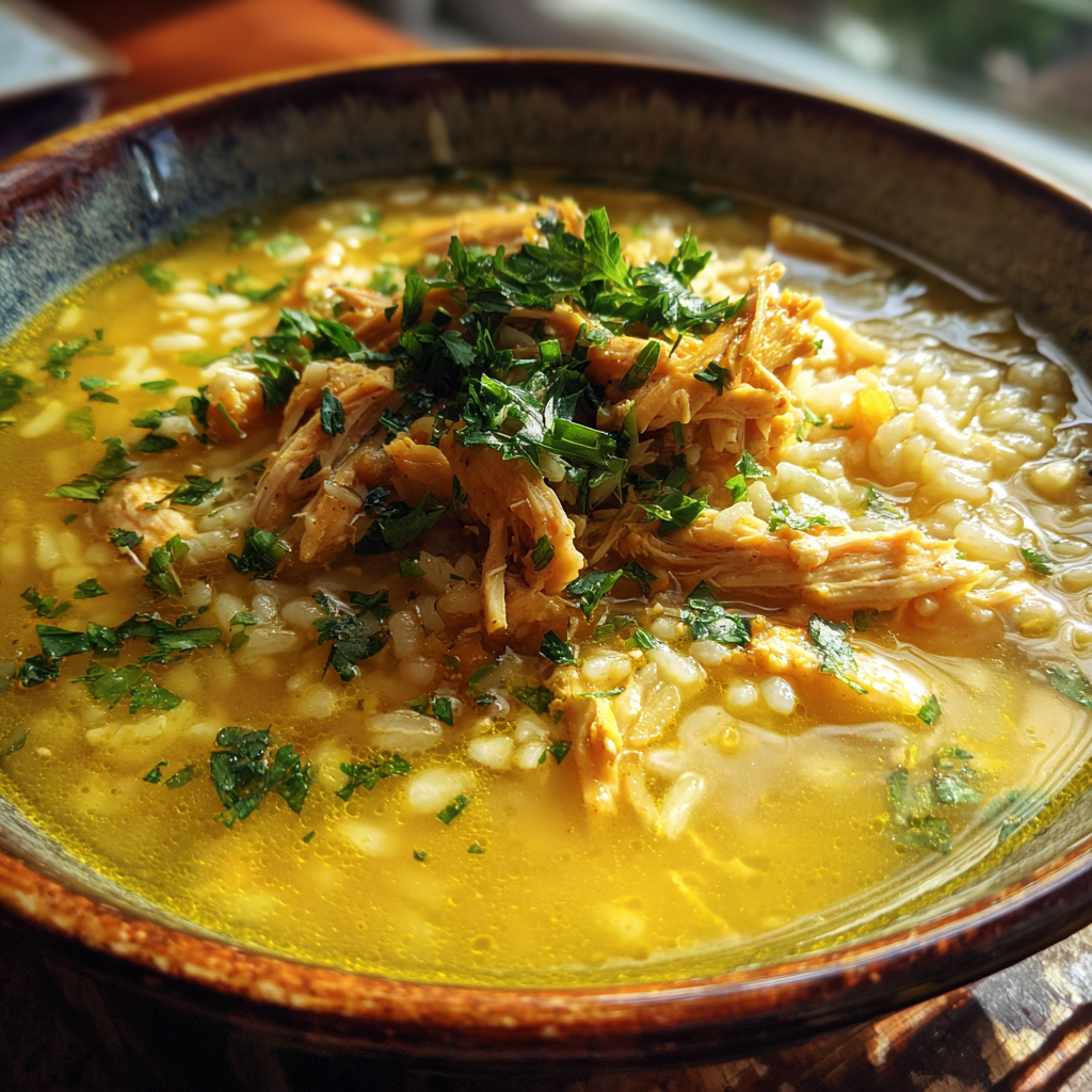 Lemon Ginger Turmeric Chicken Rice Soup: 1 Perfect Healing Bowl