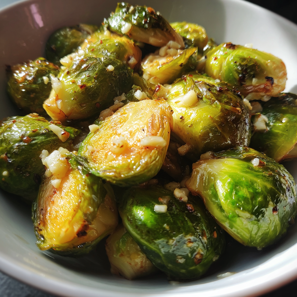 Healthy dinner sides: 25-Minute Irresistible Garlic Roasted Brussels Sprouts