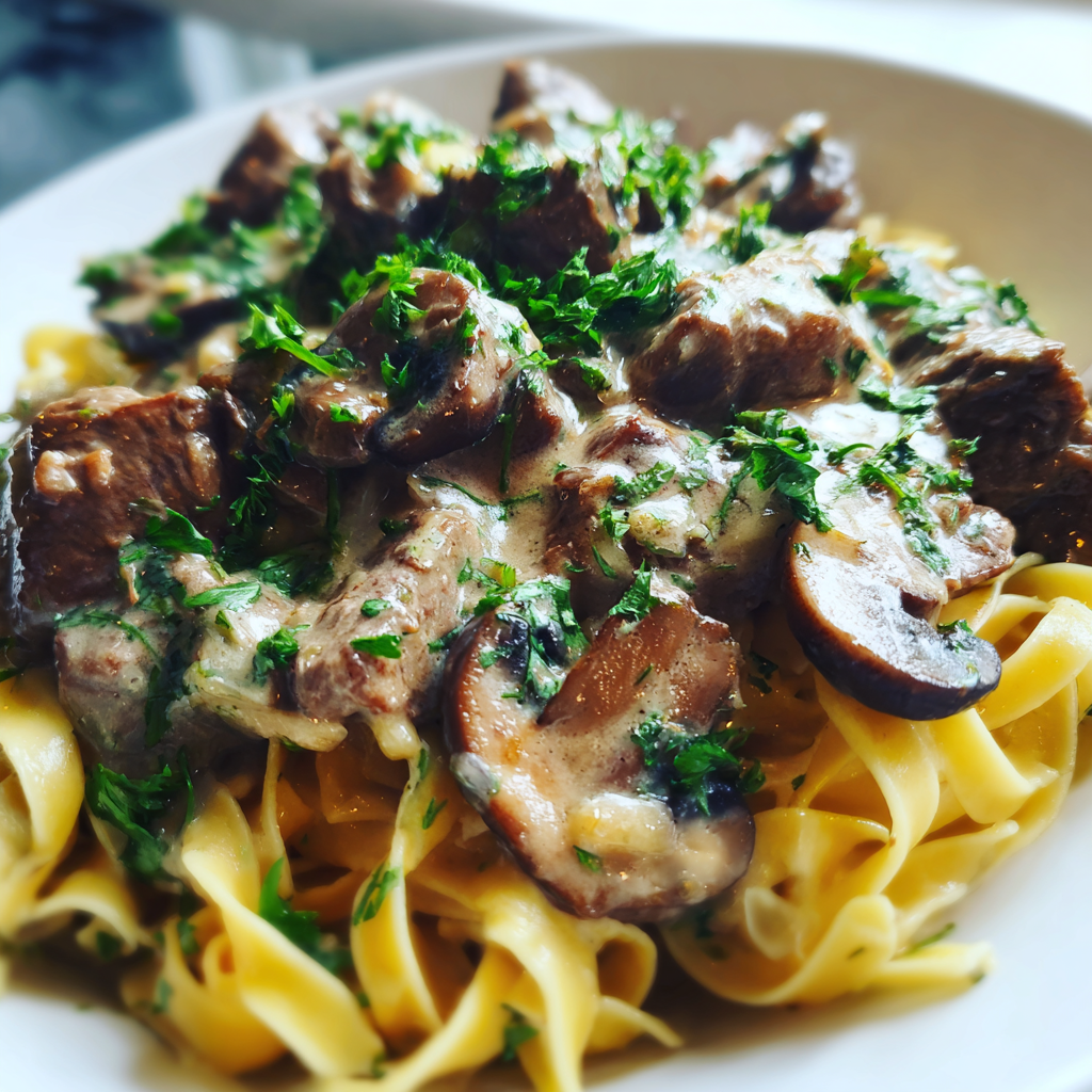 slow cooker beef stroganoff: 5 minutes to perfect comfort food