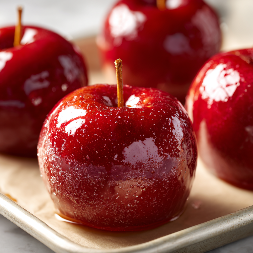 Halloween desserts: Perfectly Glossy Candy Apples in 30 Minutes
