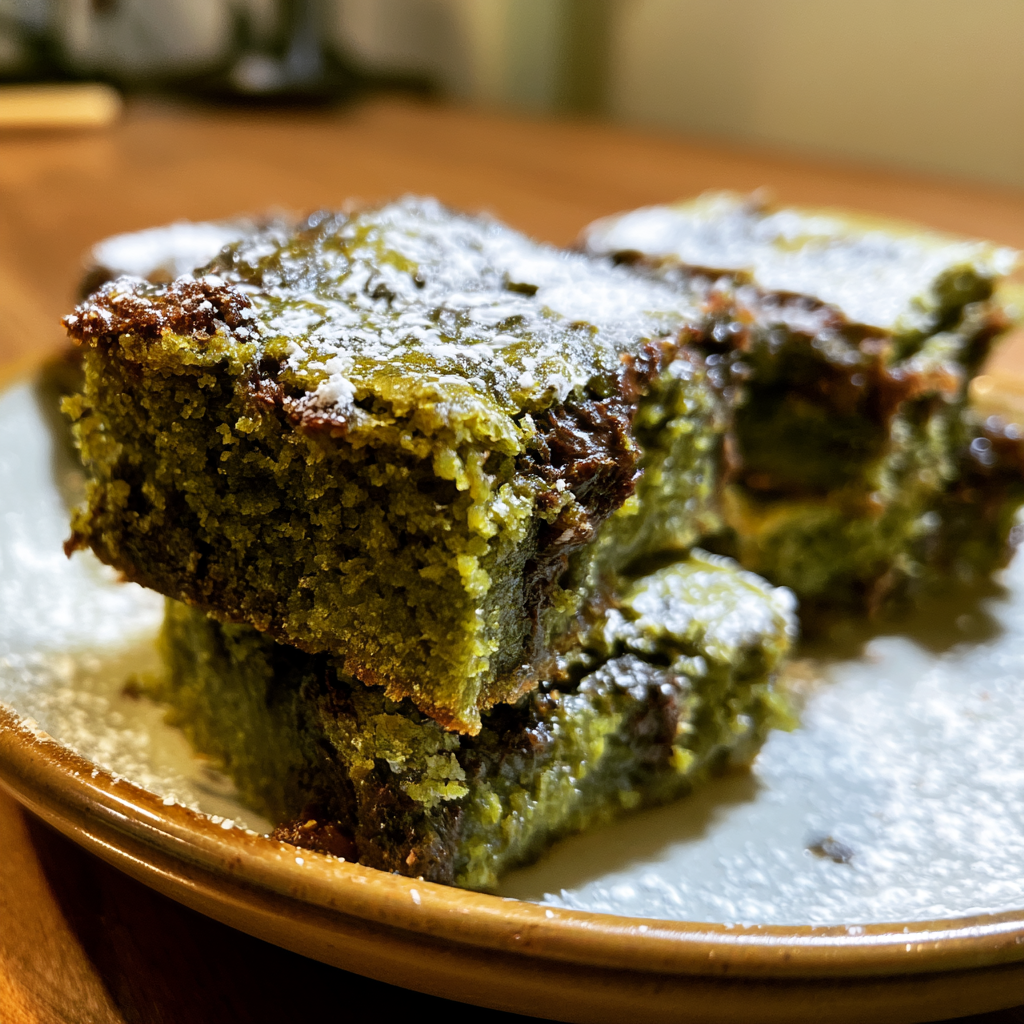 Matcha desserts: Irresistible Fudgy Brownies with Matcha Flavor