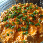 football food: Delicious Buffalo Chicken Dip for Game Day